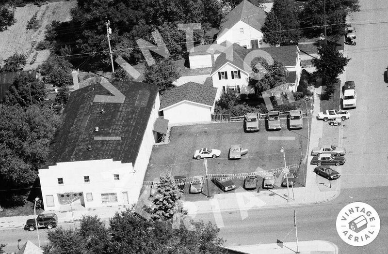 vintage aerial Huron Theatre, Ubly
